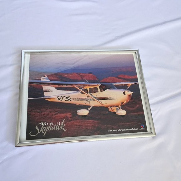 Cessna 172 Skyhawk Vintage Grand Canyon Print Framed - Picture 1 of 8